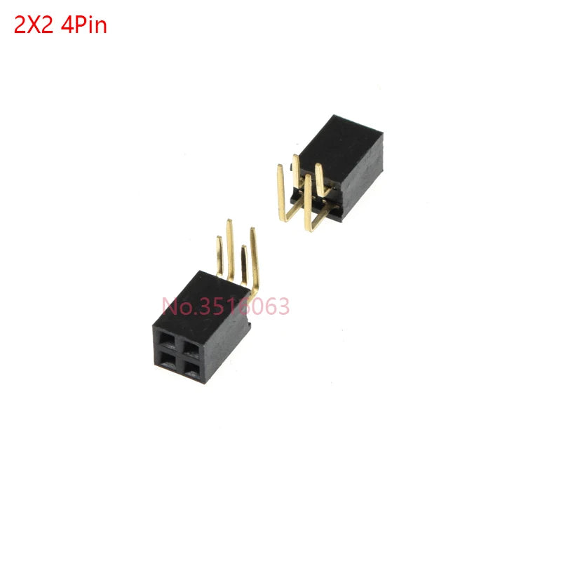 10Pcs 2*2/3/4/5/6/8/20/40 Pin Double Row Right Angle Female Pin Header 2.54mm Pitch Strip Connector Socket 2x3p/4p/6p/8p/20p/40p