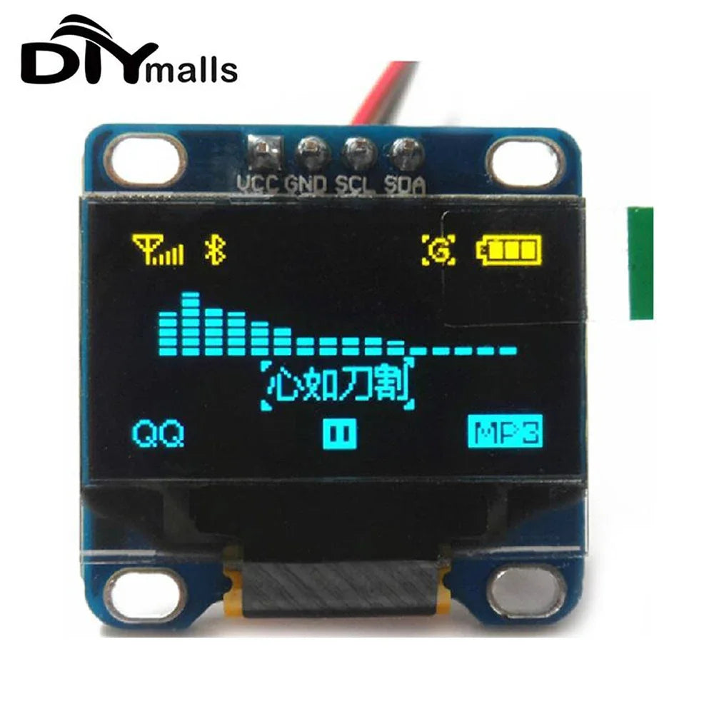 0.96" 1.3" Inch OLED Display Module White Yellow Blue I2C IIC Serial OLED LCD LED Screen for Arduino 51 MSP420 STIM32 SCR