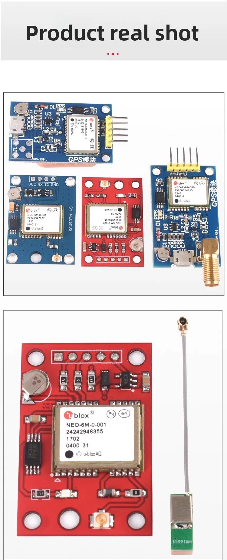 NEO-6M/7M/8M GPS Module for 51 MCU STM32,Arduino,APM2.5 Flight Control.High Sensitivity,Low Power,Fast Positioning with Antenna!