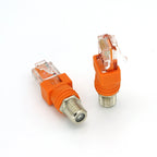 2pcs F TV Female Jack to RJ45 Male Plug Coaxial Coax Barrel Coupler Adapter RJ45 to RF Connector