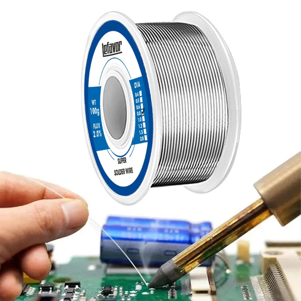 0.8mm 1.0mm 2.0mm 20g 50g 100g Soldering Tin Wire Tin Melt Rosin Core Solder Soldering Wire Roll No-clean FLUX 2.0%
