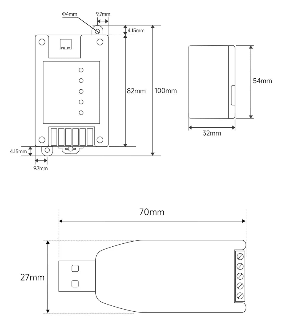 USB To RS485 RS422 RS232 TTL Industrial Converter CDSENET E810-U Series FT232 3.3/5V Power Signal Isolation Type-C