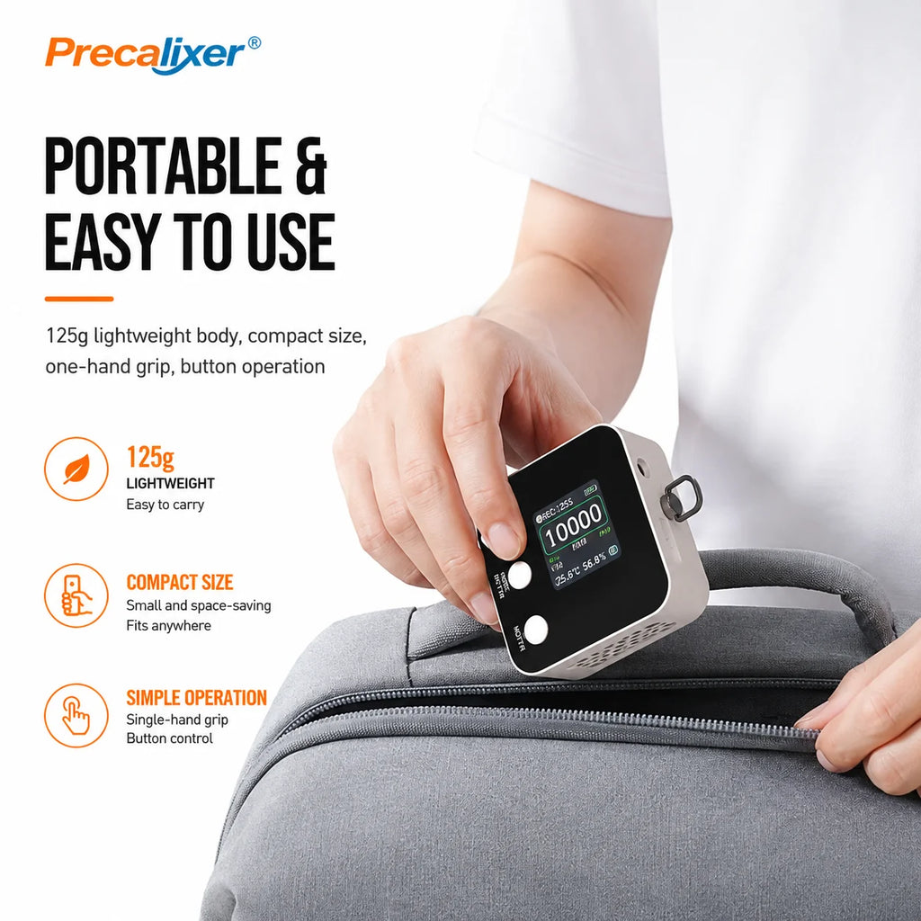 3 in 1 CO2 Monitor 10000ppm NDIR Sensor, Temperature Humidity Air Quality Meter with USB Data Logger Real-Time Display