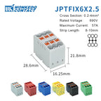 Distribution Block PTFIX 2.5mm² 2/4/6/7/12/13/18/19 Connection Push-in Electric Power Terminal Block Connector Mount on Din Rail