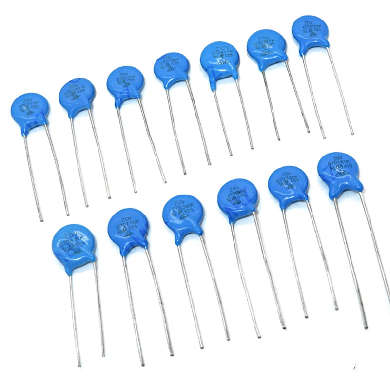10PCS MOV Metal Oxide Varistor DIP Type 07D 10D 14D 20D Series Assorted Models for Electronic Circuit Use 621K 680K 681K 821K