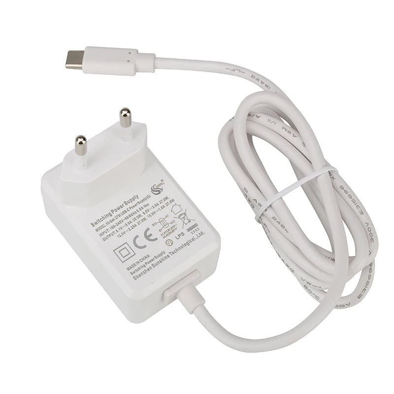 New 27W USB Type-C Power Supply 5.1V 5A Compatible for PD Charging EU US UK Plug for Raspberry Pi 5