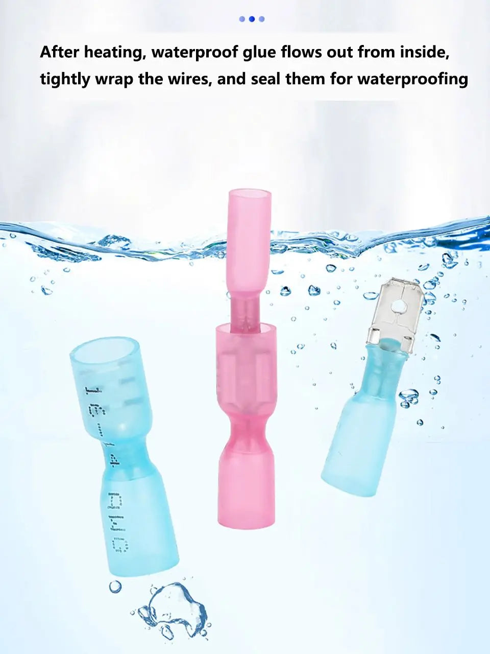 50Pcs Heat Shrink Insulated Spade Terminals Male Female Splice Cable Kit Fast Disconnect Butt Wire Connectors Waterproof