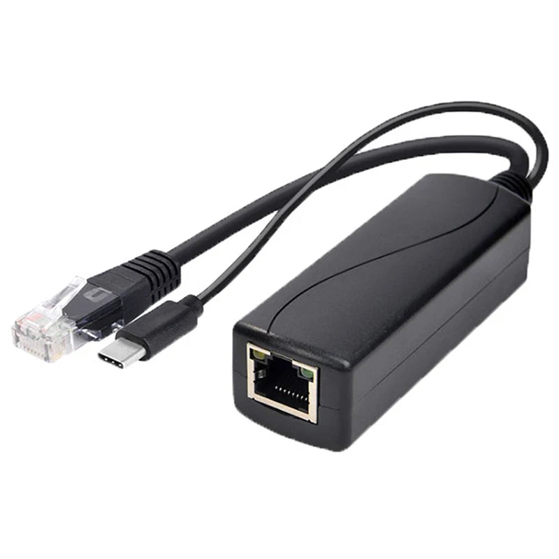 *1Pcs TYPE-c Poe Splitter Usb 48v To 5v Power Over Ethernet 802.3af For Raspberry