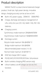 ToolkitRC M6DAC PRO V2 Intelligent Charger Dual Channel AC 200W DC 800W 16A Lithium Battery 1S 2S 3S 4S 5S 6S LiHV Lipo PD65W