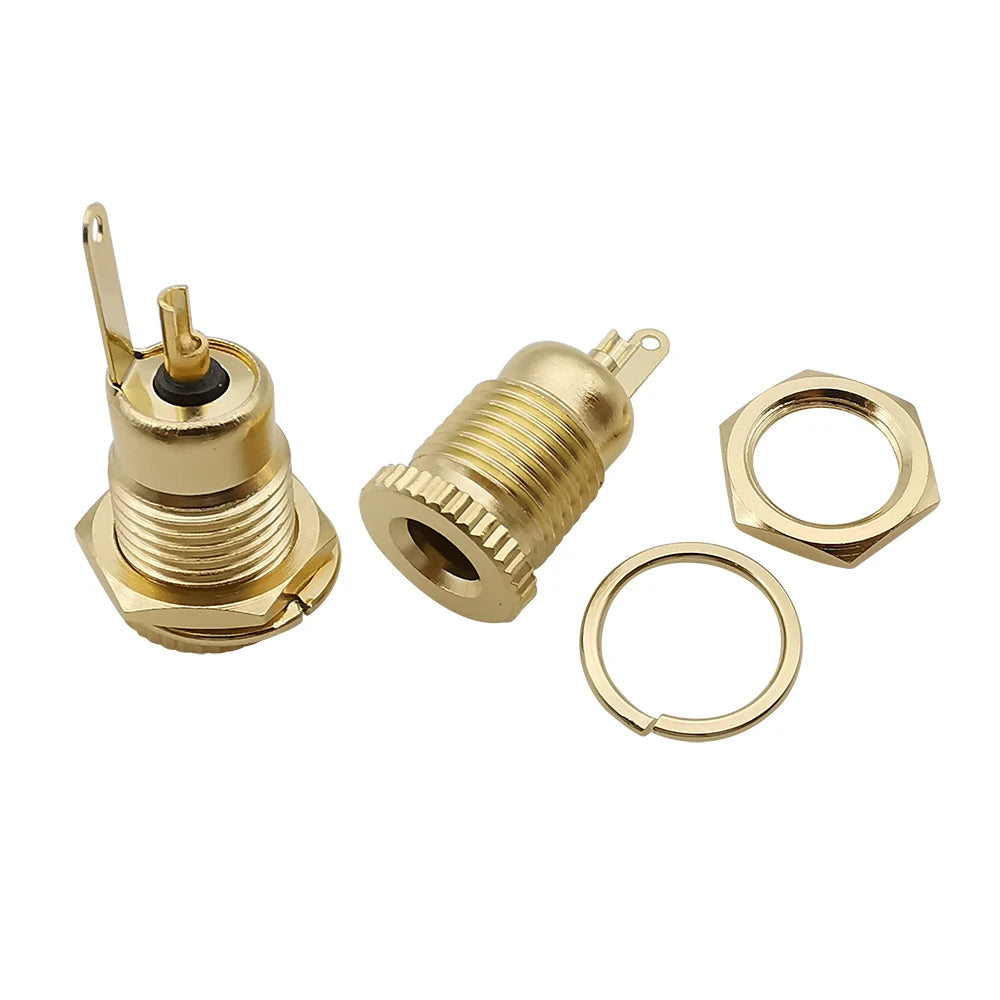 2Pcs Gold-plated 20A DC099 5.5 mm x 2.1mm DC Power Jack Socket 5.5*2.1 Female Panel Mount Connector 5.5*2.5mm Metal DC-099