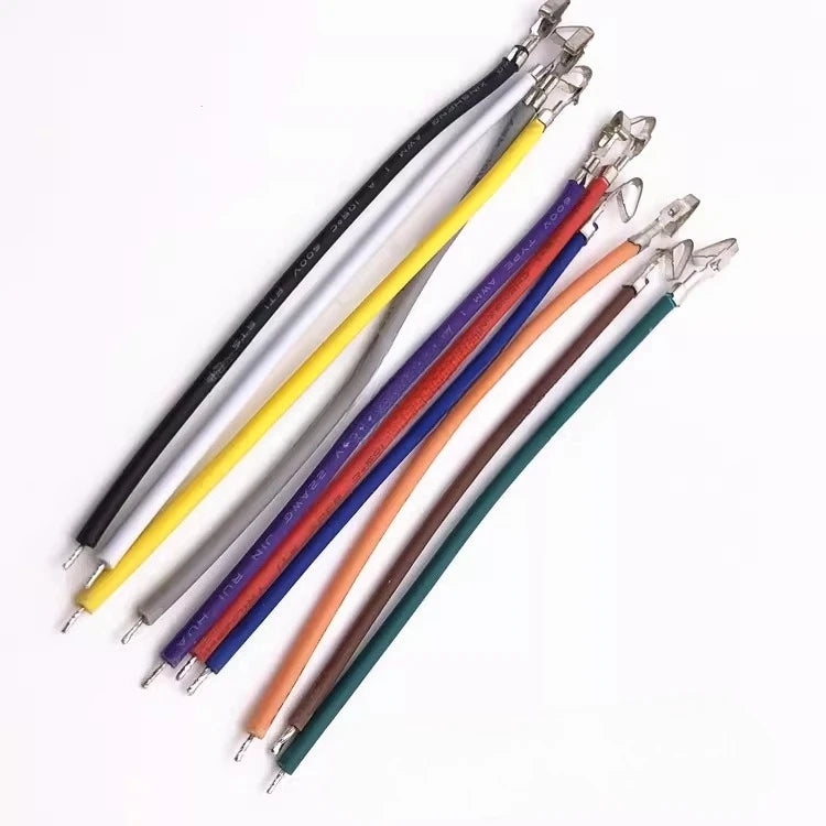 100PCS CH3.96 Pitch Electronic Terminal Wire Single/Double Head 5.08 Universal 20AWG Color Connection Harness 10/20/30/40CM