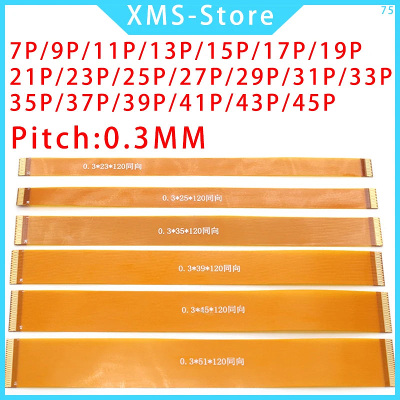 FPC FFC cable 0.3MM Pitch Flat Flexible Cable 7/9/11/13/15/17/19/21/23/25/27/31/33/35/39/41/45/49/51/57/61/71 Pin