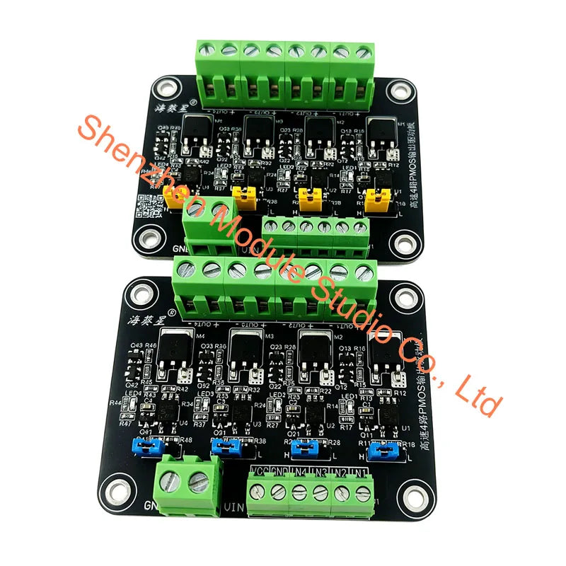 High-Speed 4-Channel P-MOSFET Module Optically Isolated Signal Amplification Control Board for Microcontrollers & PLC
