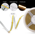 DC 12V 24V COB Strip 320Leds/M High Density RA90 White Pink Yellow Ice Blue Red Green Flexible Ribbon Rope LED Light