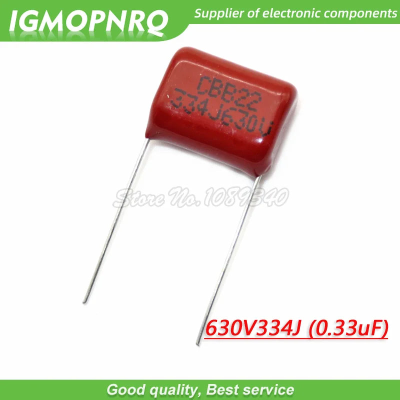 10PCS 630V334J  0.33UF Pitch 15MM 630V 334 330NF CBB 630V334J-P15 Polypropylene film capacitor