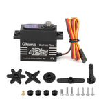 Brushless Motor 180° Metal Gear High Torque Digital Servo 42KG with 25T Metal Servo Arm for 1/10 1/8 RC Car Robot Boat Truck