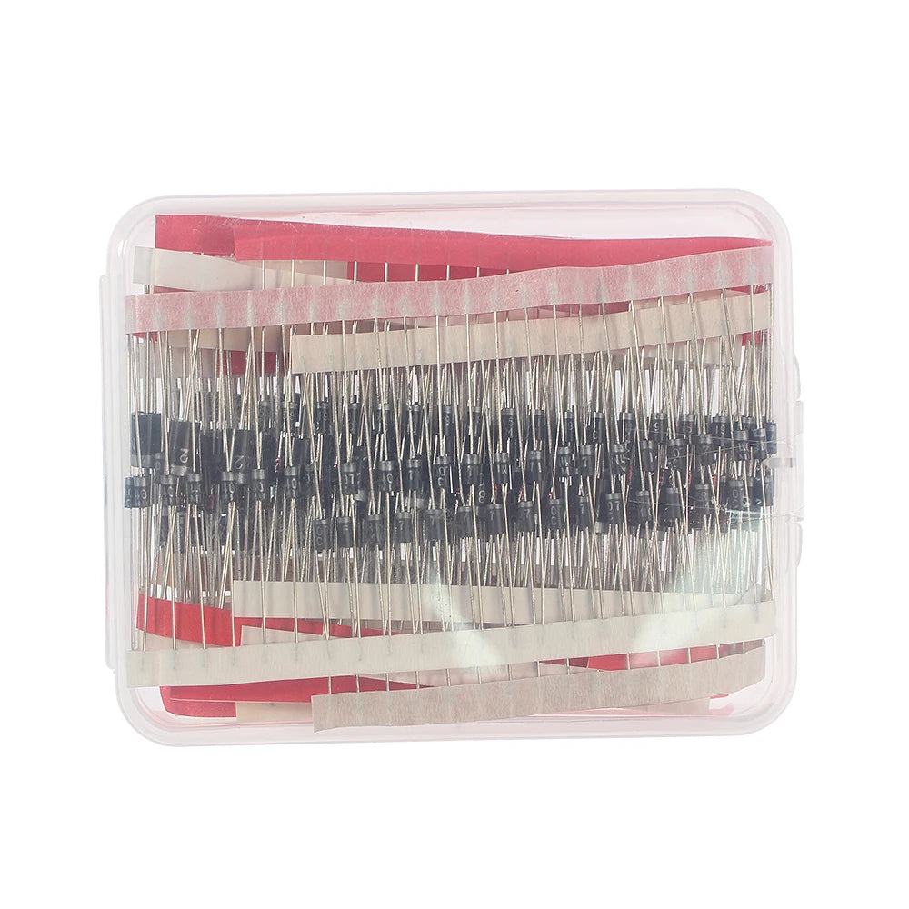 350PCS Rectifier Diode 1N4148 1N4001 1N4004 1N4007 1N5404 1N5406 1N5408 RL207 UF4007 FR107 FR207 1N5817 Schottky Diodes Kit