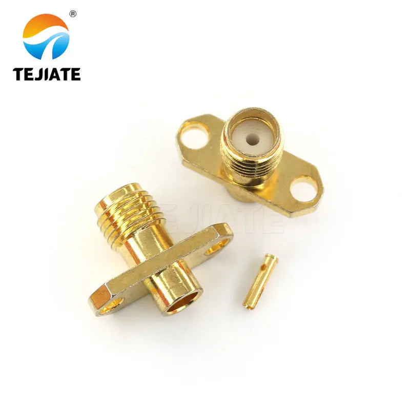 1PCS SMA Mother Seat Connector SMA Three Pairs of Internal and External Threads Hole Flange Socket Connector Insulation Expan