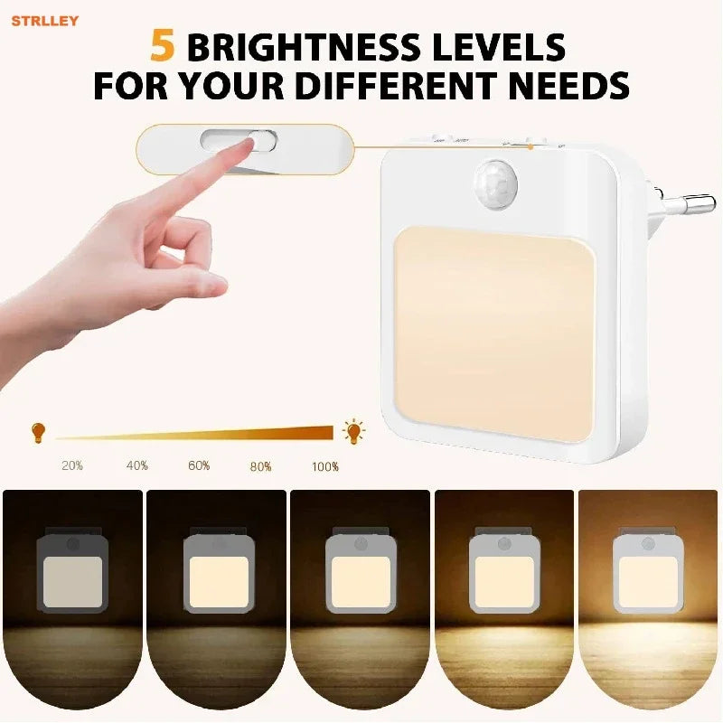 Night Light Motion Sensor LED Light Plug/Rechargeable Lamps Children'S Night Light Wireless Night Lamp for Bedside Table Bedroom