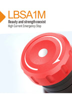 LANBOO 22mm Emergency Stop Button Waterproof Quick Plug Big Head Red Metal with LED Indicator Light 2NC E-Stop Switch for Indust