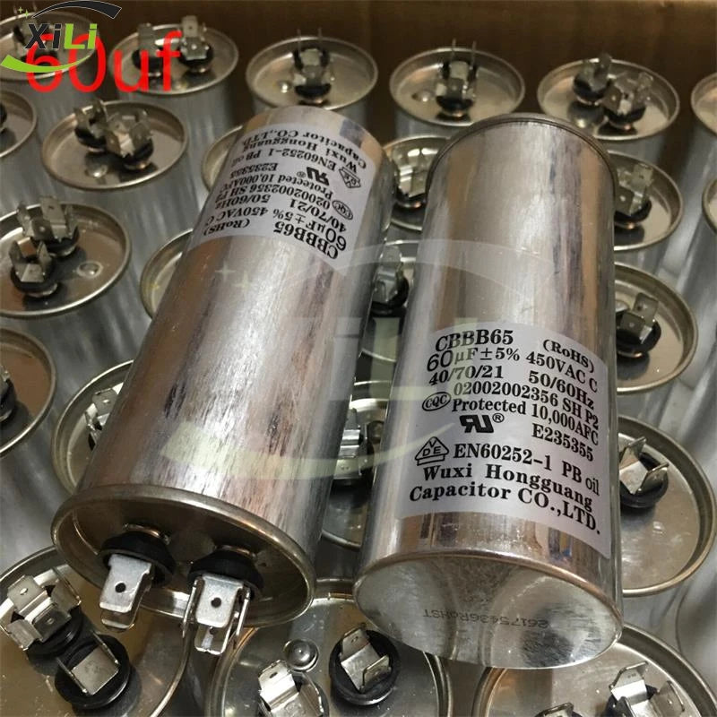 1PCS CBB65 RoHS 25UF 30UF 40UF 50UF 450VAC Air Conditioning Compressor Oil Immersion Capacitor 450V25UF 450V30UF 450V40UF 450V50