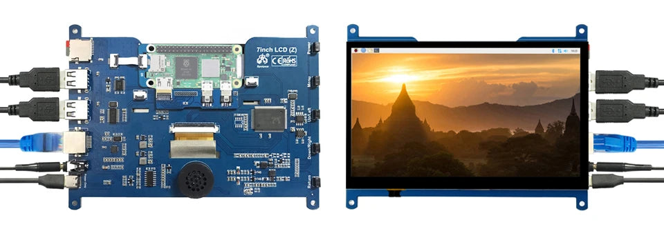 Raspberry Pi Zero 2W Customized 7inch LCD DIY Tablet Computer Touch Screen Display RJ45 USB HUB