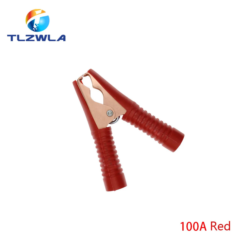 2PCS 30A 50A 100A Car Alligator Clips Battery Clamps Crocodile Clip Red Black Positive Negative 75MM 80MM 90MM length Red Black