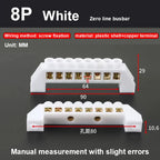 Blue Green White Bridge Design Zero Line 4-12 Pole Screw Brass Copper Grounding Strip Terminal Block Connector Earth And Neutral