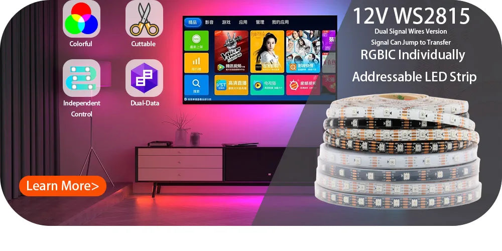 SK6812 RGBW Led Strip Light 4 IN 1 Similar WS2812B 30 60 144 LEDs/m Individual Addressable RGBWW Led Lights IP30 65 67 DC5V