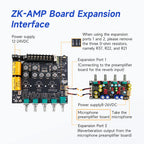 DC12‑24V ZK‑TB22 Audio Amplifier Module 75W+75W+145W+145W 2.2 Channel Bluetooth AUX USB PC Input Treble Bass Adjust