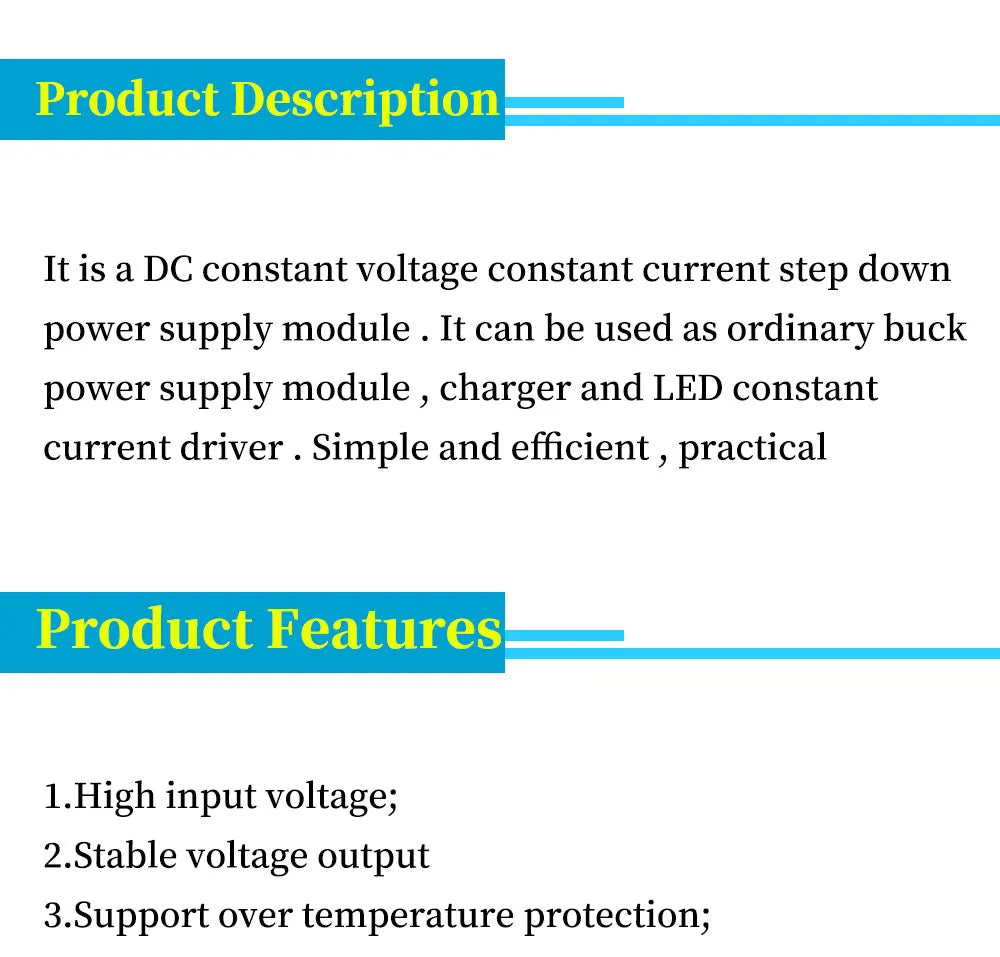 DC 9V 12V 24V 36V 48V 72V 84V 120V to 5V 3A / 2A Step Down Module Power Supply DC DC Converter Buck Converter Step Up Converte
