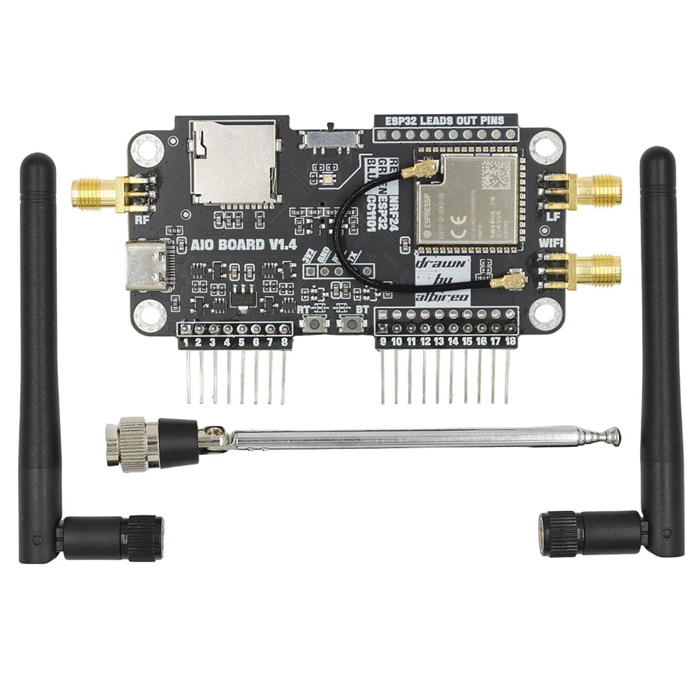For Flipper Zero Multiboard 2.4G Module Expansion WiFi NRF24 + ESP32 Expansion High Gain CC1101 Module
