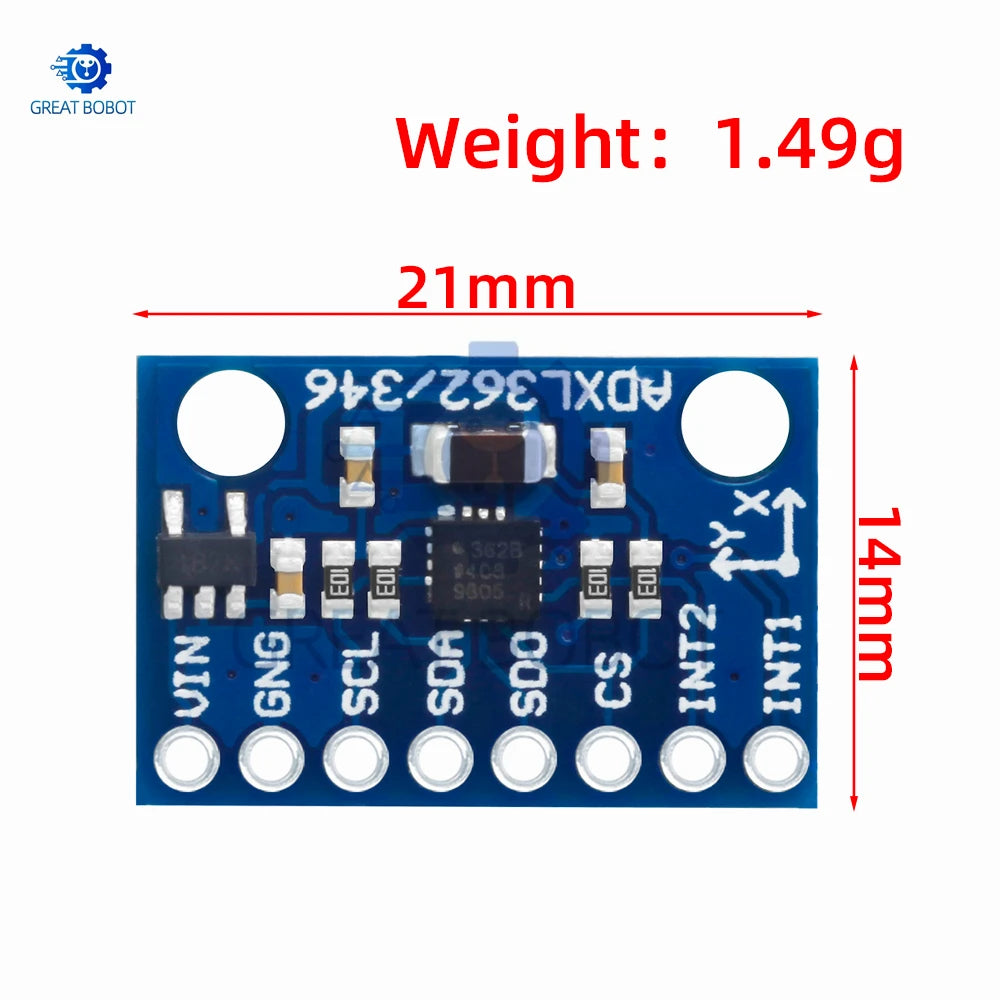 ADXL345 Alternative GY-346 Sensor Module - ADXL362/ADXL346 I2C/SPI Interface for Arduino Compatible