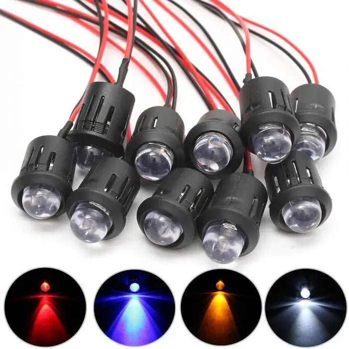 10/20PCS 5mm LED Diode Kit UV Prewired 5V 12 V Light Emitting Indicator RC Lamp Warm White Red Green Blue Yellow Orange Purple P