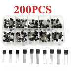 200Pcs Transistor Assortment 10 Values TO-92 Transistor Kit Assortment Box PNP NPN BC547 BC548 BC549 BC550 BC556 BC557