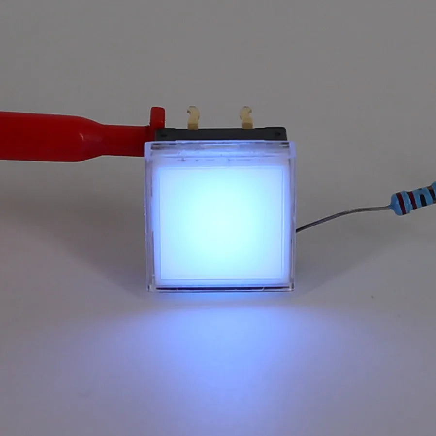 5Pcs TS12 Square 13.4 x 13.4mm 6Pin with LED Momentary SPST PCB Push Button Click Tact Switch