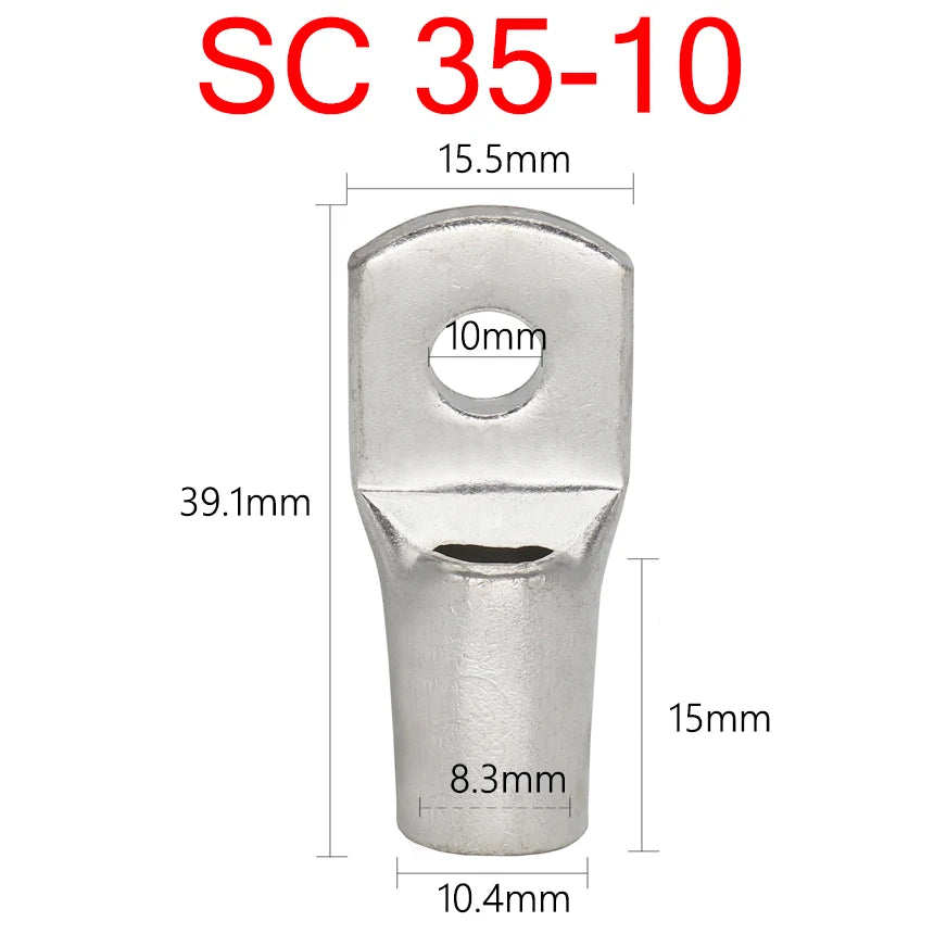 SC 1.5-120mm2 SC1.5/2.5/4/6/10/16/25/35/50/70/95/120 Copper Battery Bolt Screw Hole Ring Connector Wire Cable Lug Crimp Terminal