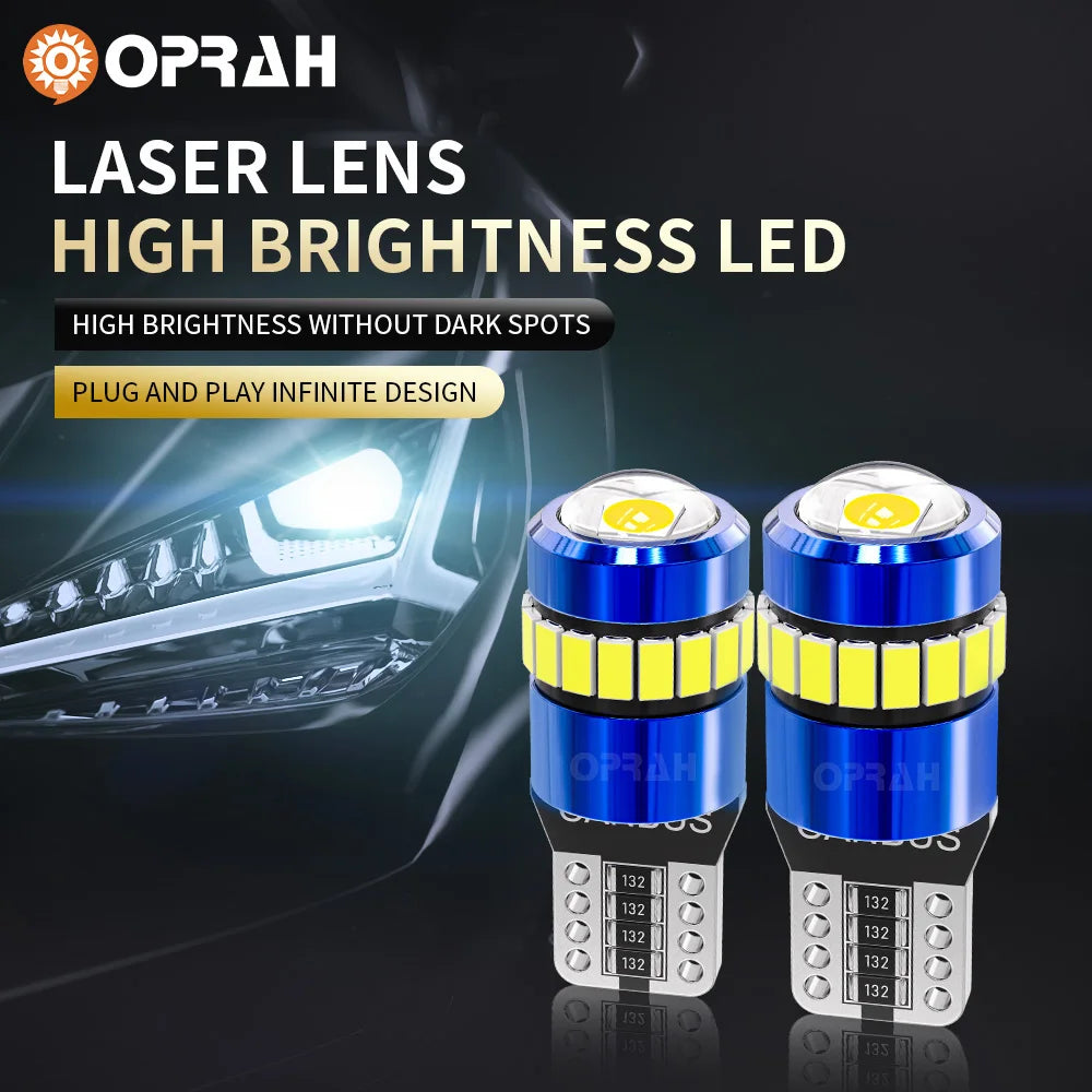 2PCS T10 W5W LED CANBUS No Error Clearance Car Interior Reading Door Trunk License Plate Lamp  6000K White 3030 SMD For BMW Audi
