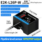 ZHICAN E2K Non Contact Capacitive Liquid Level Sensor Pipe Water Tank Full Empty Detection Alarm Switch