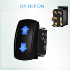12V Reverse Polarity Rocker Switch DPDT ON-Off-ON 6 Pin Momentary/Latching for Winch Linear Actuator Car Window RV Jack Boat RV