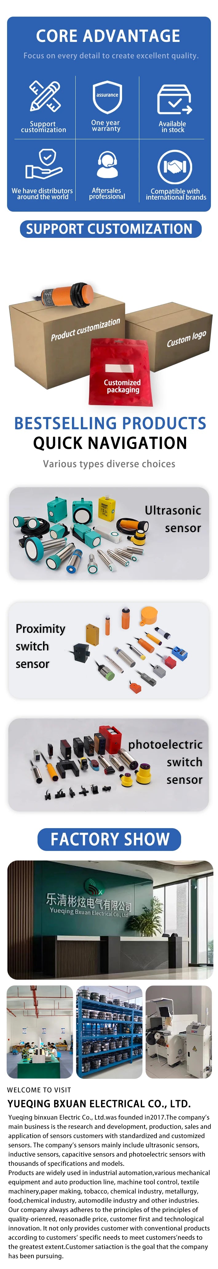 M30 Capacitive Proximity Switch Sensor 1-25mm Detection Distance DC 3-Wire Material/Liquid Level Detection NO/NC 2-Wire 220V