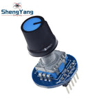 TZT Rotary Encoder Module for Arduino Brick Sensor Development Round Audio Rotating Potentiometer Knob Cap EC11