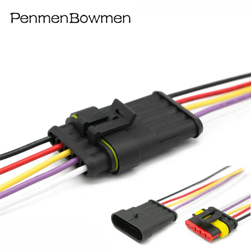 1 Set 1 2 3 4 5 6 Pin Auto Xenon Lamp Electrical Cable Connectors Waterproof Female Male Wire Harness Plug for Car Motorcycle
