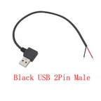5V USB 2.0 A Male/Female Plug Power Supply Cable 2/4Pin Pigtail Wire Jack Charger Charging Cord Extension Connector DIY 0.3/1/2M