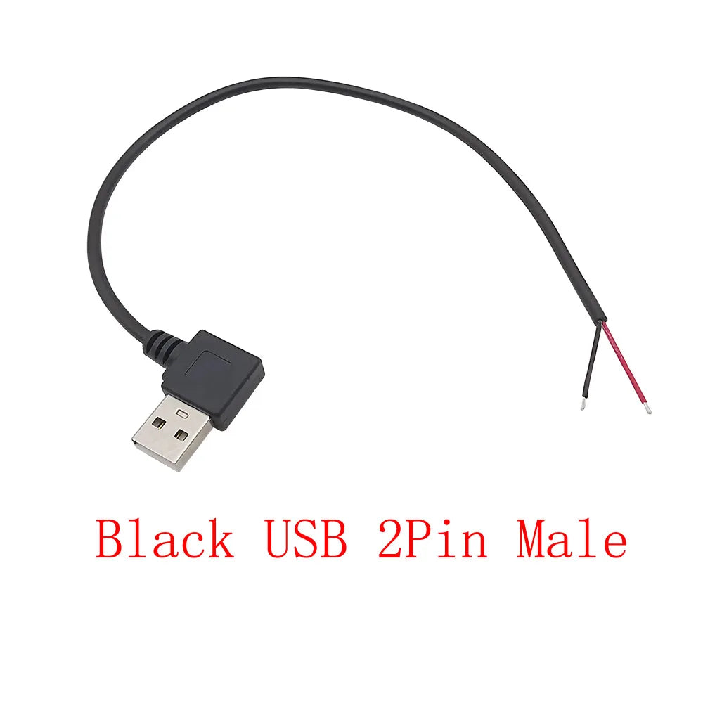 5V USB 2.0 A Male/Female Plug Power Supply Cable 2/4Pin Pigtail Wire Jack Charger Charging Cord Extension Connector DIY 0.3/1/2M