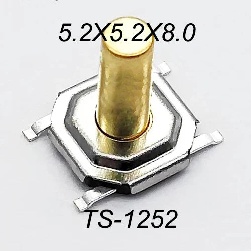 Metal Tactical Push Button Switch,Tact Switch,5.2x5.2x1.5mm to 9mm 4PIN SMT,Key Switch Speaker Audio button,PER 50PCS