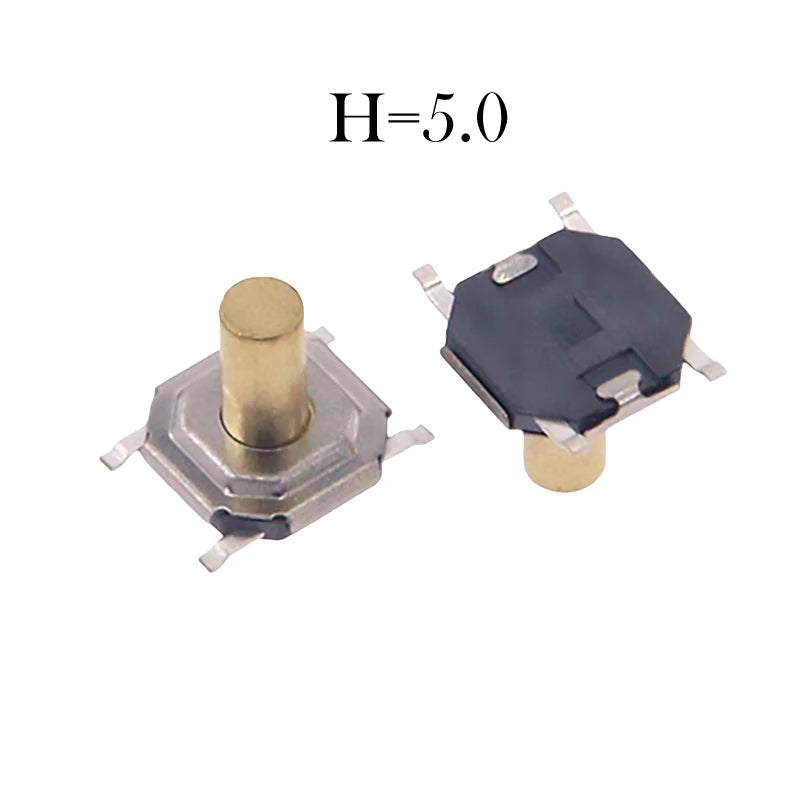 Metal Tactical Push Button Switch,Tact Switch,5.2x5.2x1.5mm to 9mm 4PIN SMT,Key Switch Speaker Audio button,PER 50PCS