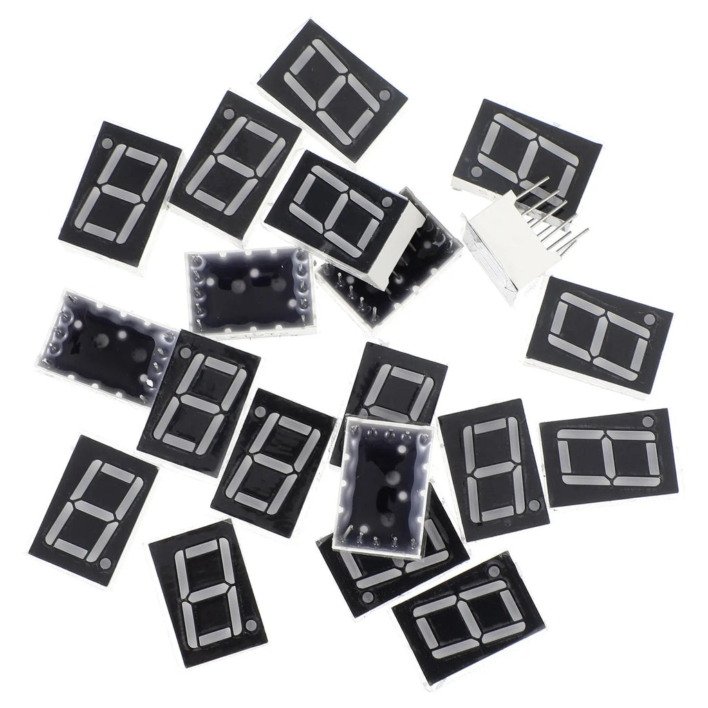 20Pcs Red LED Digit Tube Common 10-Pin 7 Segment 0.5 Inch Display Module High Reliability Display Module Drive Chip