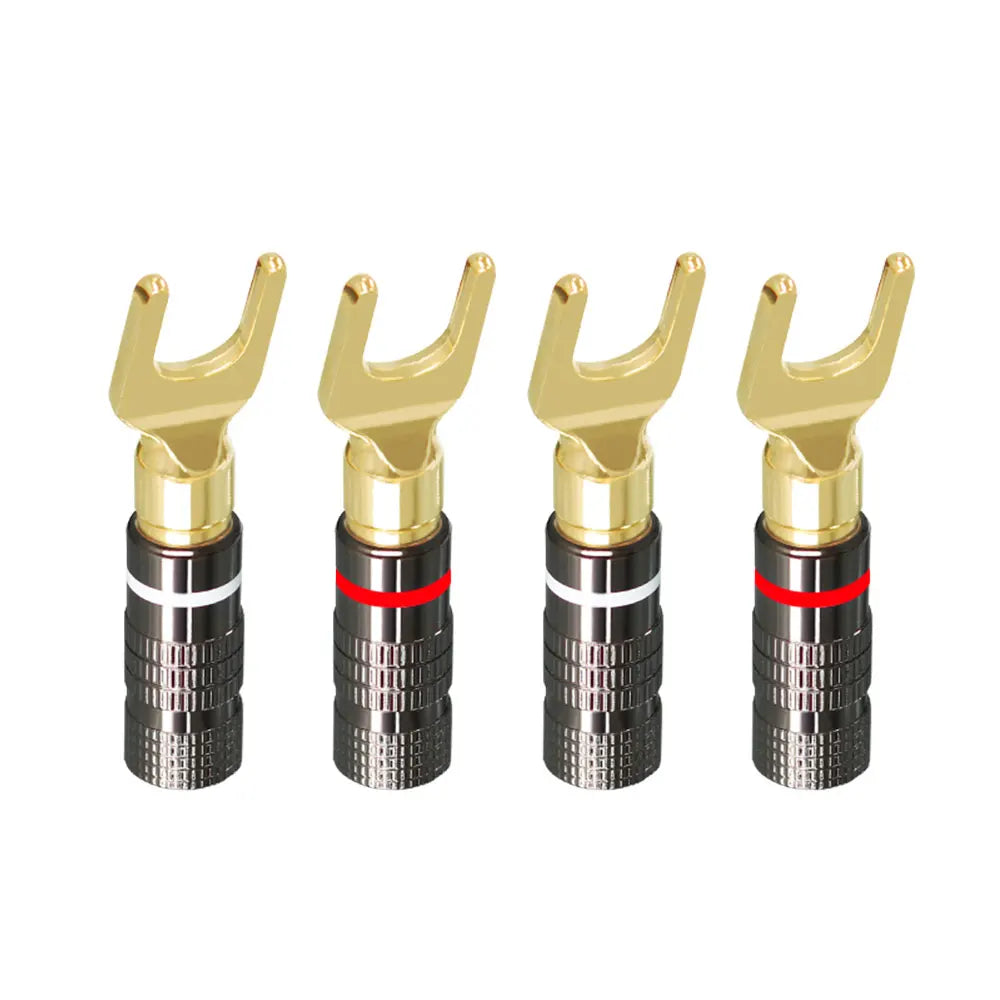 4PCS DIY Speaker Banana Plug Connectors 4MM Gold Plated Copper OFC GD Hifi Amp Speaker Adapter Terminal Connectors Banana Plugs