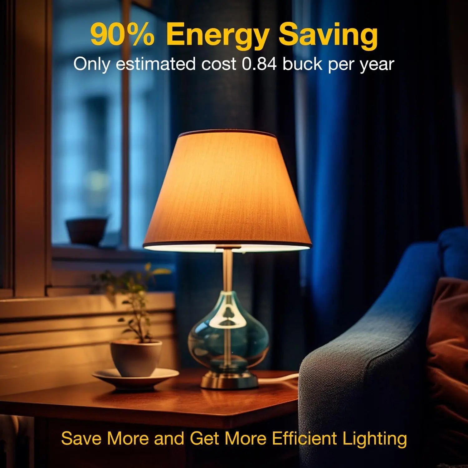Vintage LED Filament Bulb , Edison Style Non-Dimmable, 2700K Amber Warm White A19 Bulb, Amber Glass, for Pendant Lights, Ceiling Lights, Restaurants, Cafe Home Decoration Lighting，4/6/12/24pack